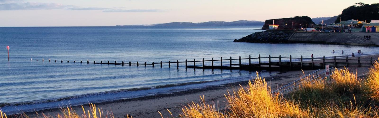 Dawlish beach over low light