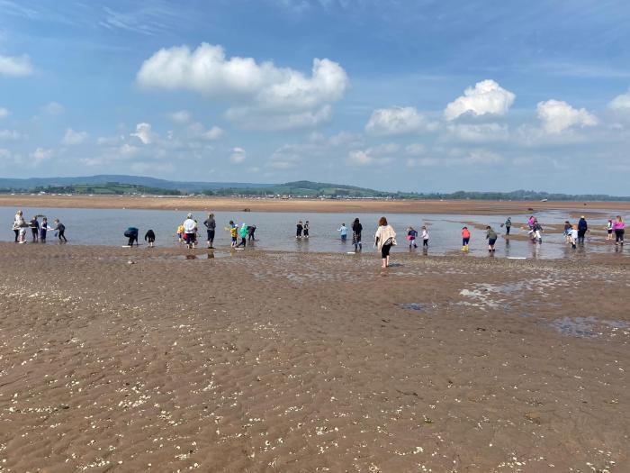 A photo of a school group visit to the Exe Estuary