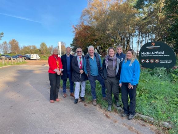 A photo of staff at the entrance to one of the refurbished car parks