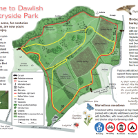 An illustrated map of Dawlish Countryside Park