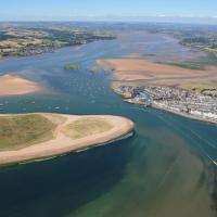 An aerial photograph of the Exe Estuary (c) Still Imaging