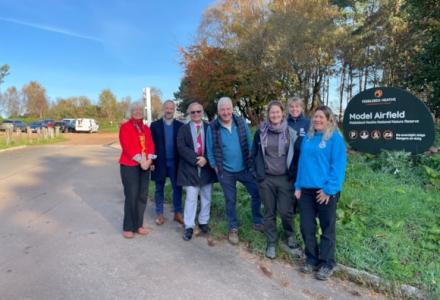 A photo of staff at the entrance to one of the refurbished car parks