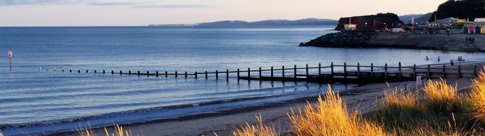 Dawlish beach over low light